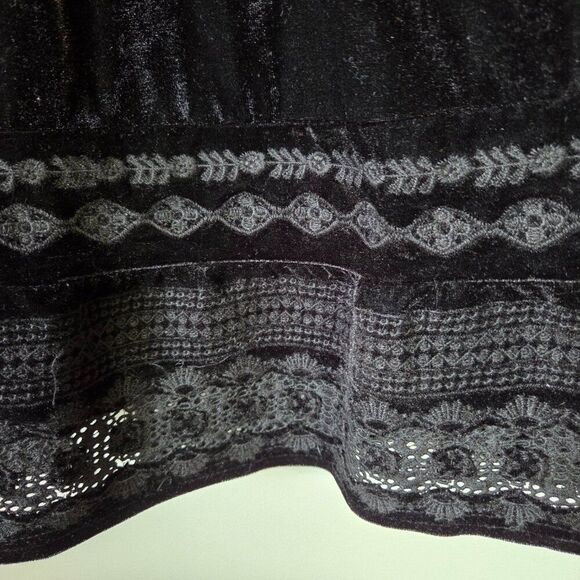 EUC LPOL BLACK VELVET AND LACE SWING STYLE TANK TOP SIZE L - Picture 9 of 16